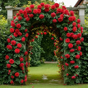 Роза плетистая Алый Триумф купить по цене от 319р. в интернет-магазине «Посадика» с доставкой почтой в в Елеце и по всей России – [изображение №1].