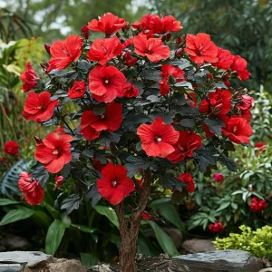 Гибискус Миднайт Роуз купить по цене от 269р. в интернет-магазине «Посадика» с доставкой почтой в в Елеце и по всей России – [изображение №1].